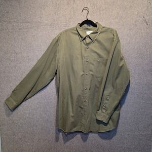 Carhart Men's XL Olive Green Long Sleeve Shirt Rugged Outdoorsy Workwear